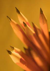 Stack of yellow pencils